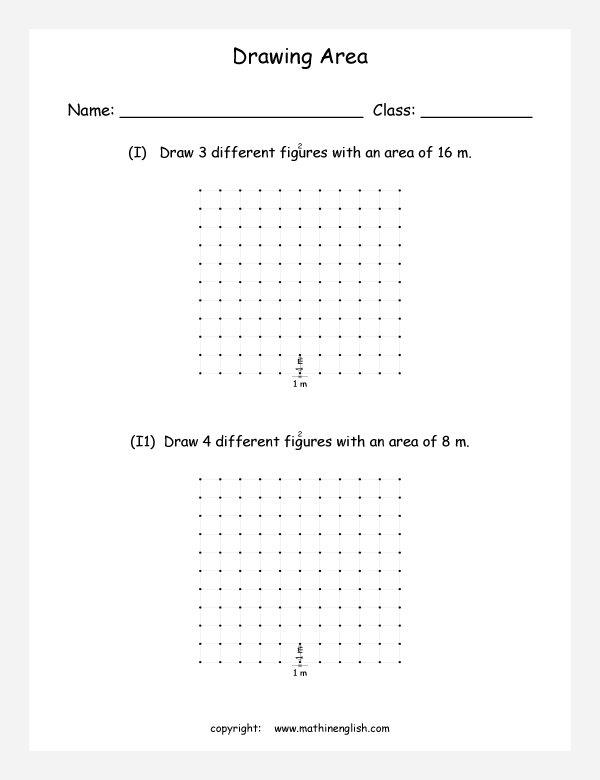 area and perimeter basics math worksheets for primary math class 