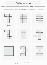 area and perimeter basics math worksheets for primary math class 