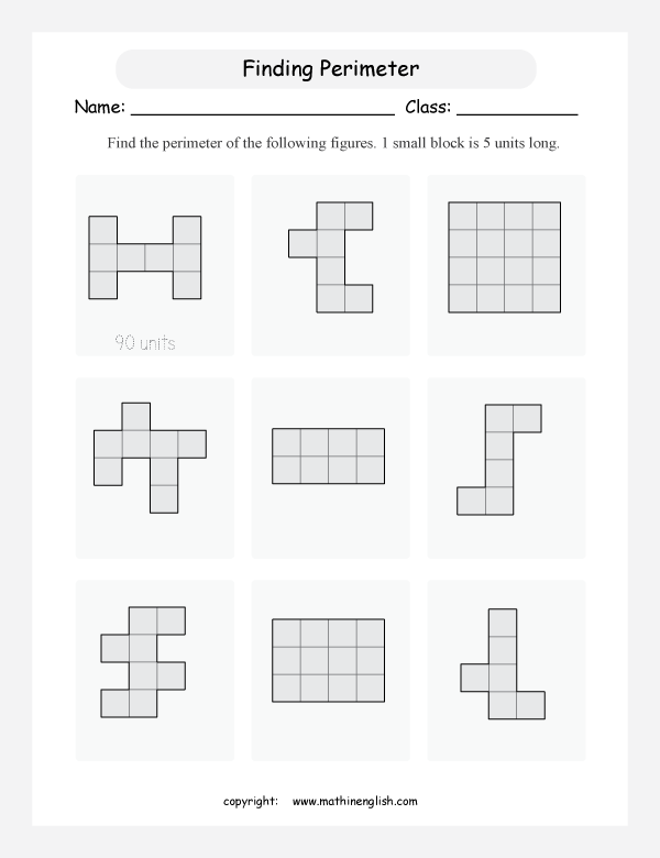 area and perimeter basics math worksheets for primary math class 