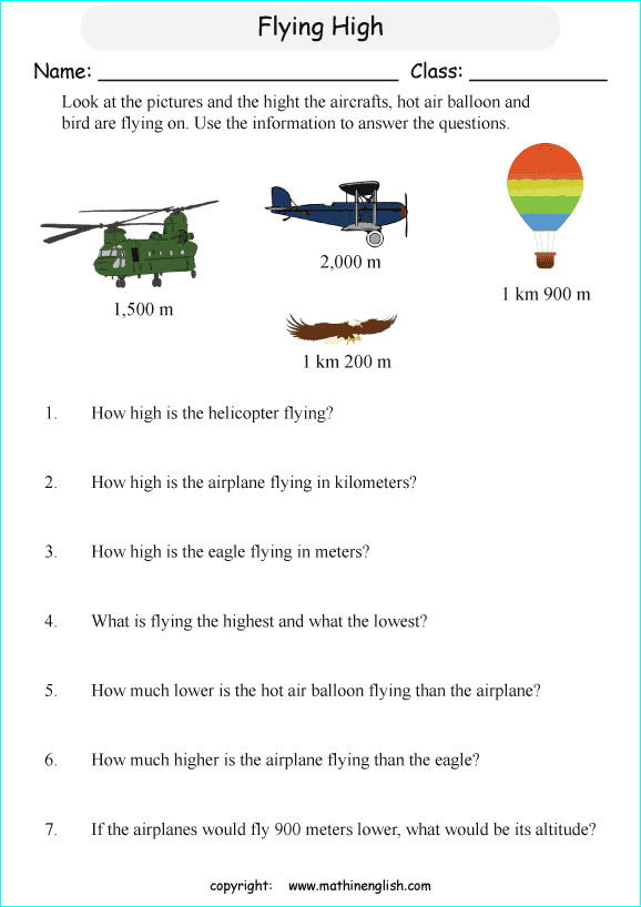 comparing length worksheets for primary math  