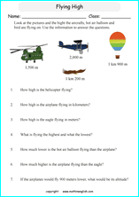 comparing length worksheets for primary math  