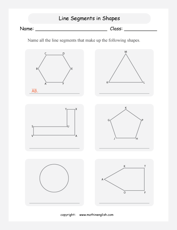 lines and points geometry math worksheets for primary math class 