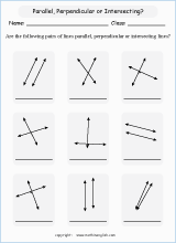 lines and points geometry math worksheets for primary math class 