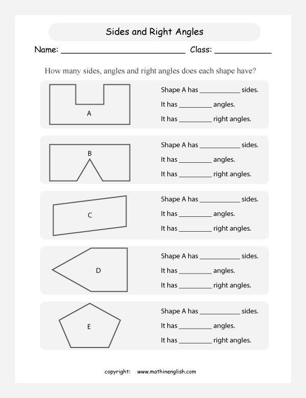  angle properties geometry math worksheets for primary math class 