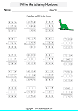 printable math missing numbers subtraction worksheets for kids in primary and elementary math class 