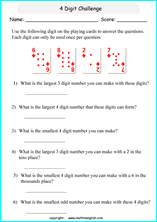 printable math place value of 4 digit number worksheets for kids in primary and elementary math class 