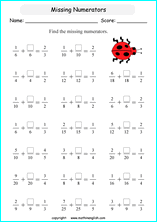 printable math addition like fractions worksheets