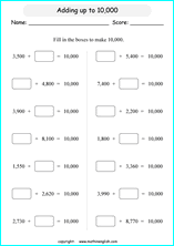 printable math addition large numbers worksheets