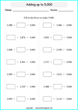 printable math addition large numbers worksheets