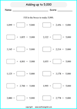 printable math addition large numbers worksheets