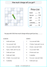 printable math multiplication crossword puzzle worksheets for kids in primary and elementary math class 