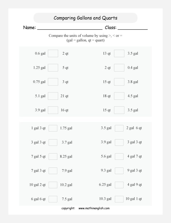 conversion of imperial units of volume and capacity worksheets for primary math