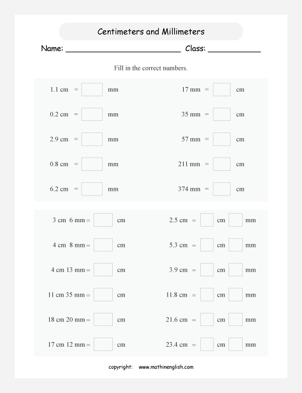 length conversion metric units worksheets for primary math  