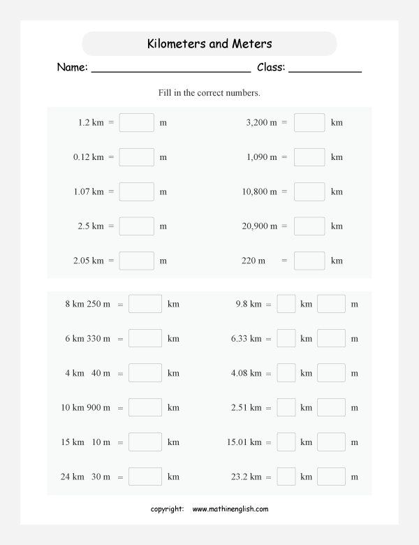 length conversion metric units worksheets for primary math  