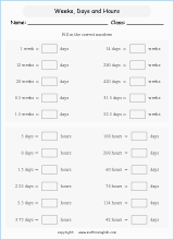 conversion of units of time worksheets for primary math