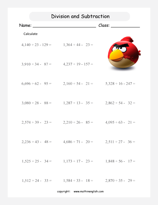 Printable Primary Math Worksheet For Math Grades 1 To 6 Based On The 