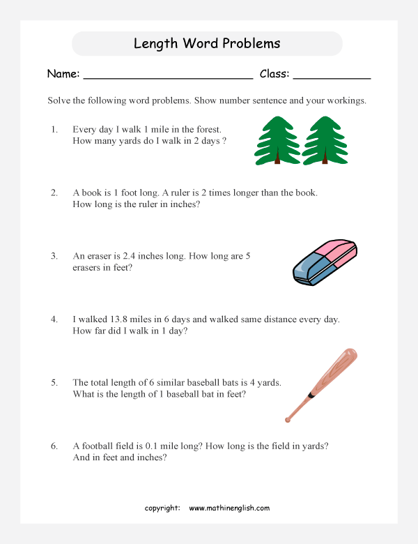 length and height word problem worksheets for primary math  