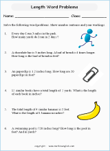 length and height word problem worksheets for primary math  