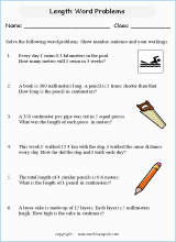 length and height word problem worksheets for primary math  