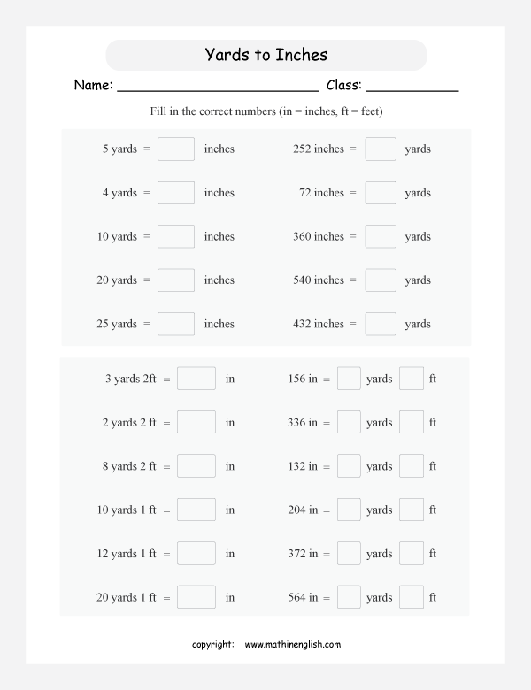 length conversion imperial units worksheets for primary math  