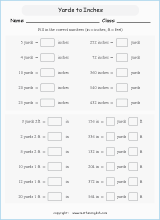 length conversion imperial units worksheets for primary math  