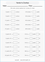 length conversion imperial units worksheets for primary math  