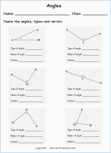  angle properties geometry math worksheets for primary math class 