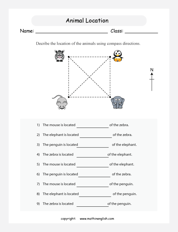 8 point compass geometry math worksheets for primary math class 