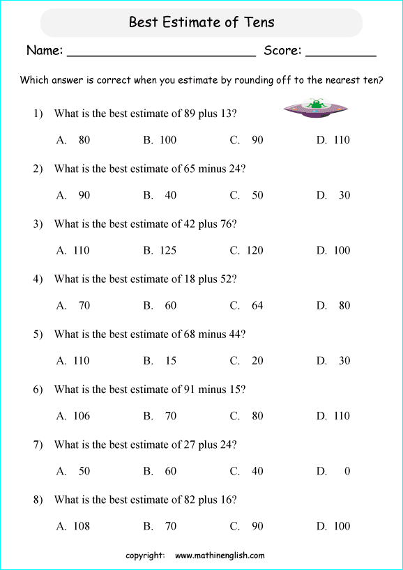 Three Digit Adding Worksheet Multiple Choice