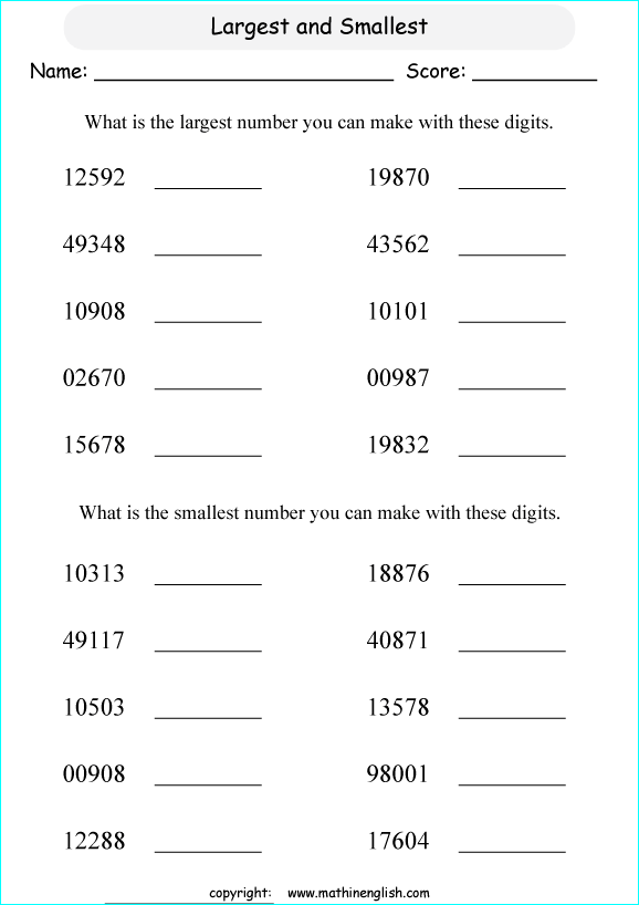 printable math place value of 5 digit number worksheets for kids in primary and elementary math class 