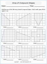 area and perimeter in compound shapes worksheets for primary math  