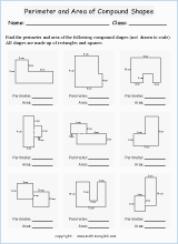 area and perimeter in compound shapes worksheets for primary math  