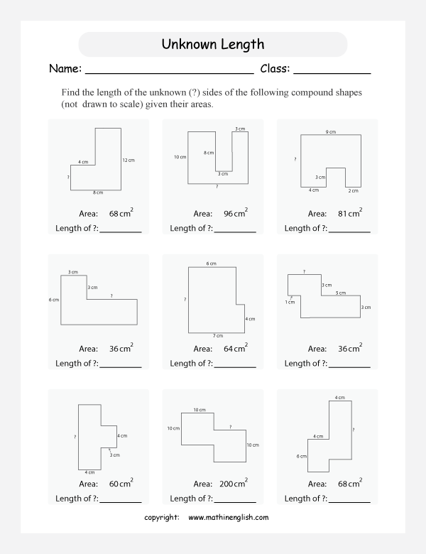 area and perimeter in compound shapes worksheets for primary math  