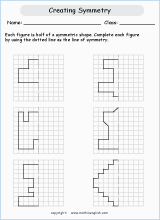 symmetry geometry math worksheets for primary math class 