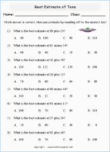 sums with numbers up to 10,000 printable grade 4 math worksheet