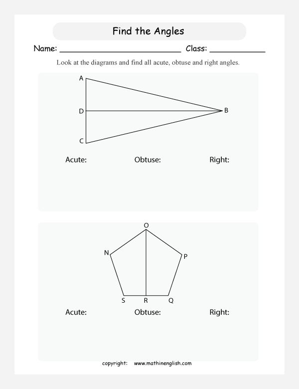  angle properties geometry math worksheets for primary math class 