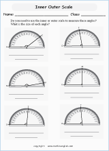 drawing and measuring angles geometry math worksheets for primary math class 