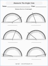 drawing and measuring angles geometry math worksheets for primary math class 