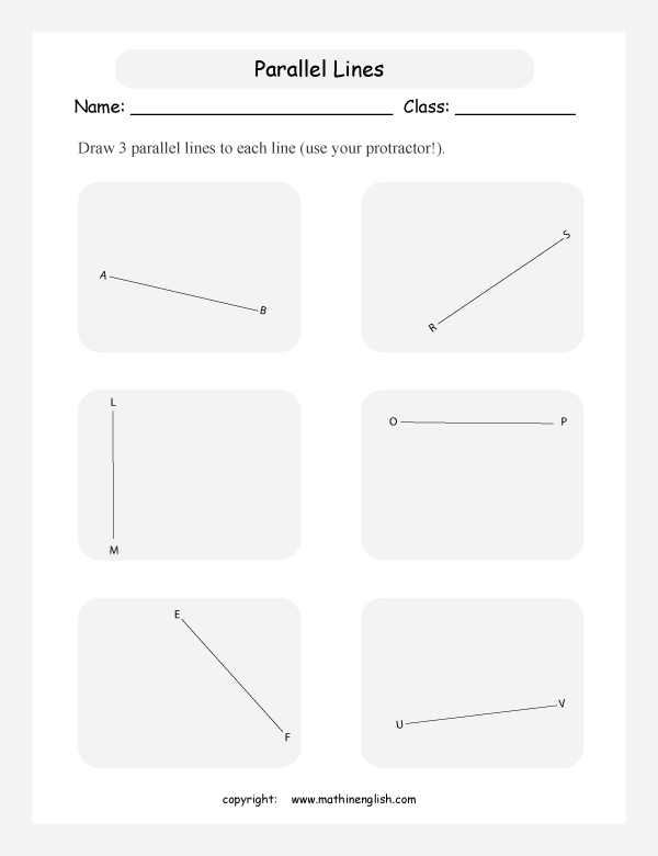 lines and points geometry math worksheets for primary math class 