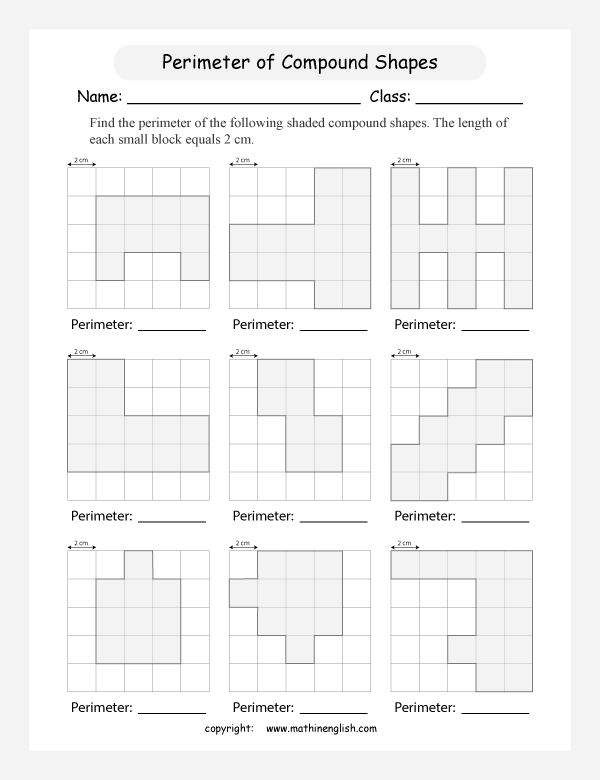 area and perimeter in compound shapes worksheets for primary math  