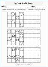 symmetry geometry math worksheets for primary math class 