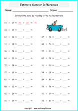 printable math addition estimation worksheets