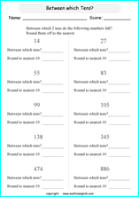 printable math rounding off the nearest 10 worksheets for kids in primary and elementary math class 