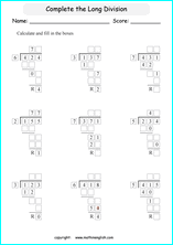 printable 3 digit long division worksheets for kids in primary and elementary math class 