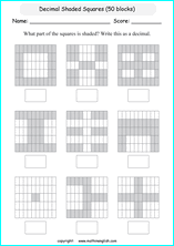 printable decimals with pictures  worksheets for kids in primary and elementary math class 