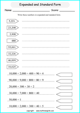 printable math place value of 5 digit number worksheets for kids in primary and elementary math class 