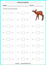 printable math addition of decimals  worksheets