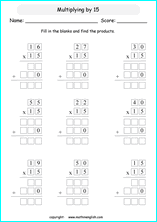 printable math multiplication 2 digits by 2 digit worksheets for kids in primary and elementary math class 