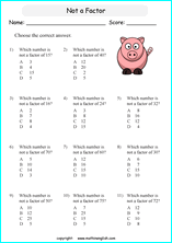 quiz 4th grade factors and multiples worksheets for grade 4