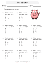 listing multilpes and factors worksheets for grade 1 to 6 